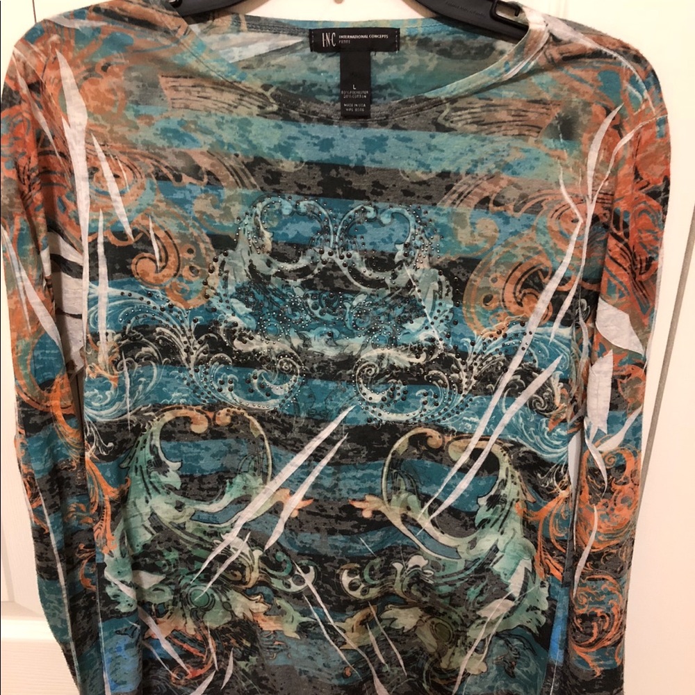 Beautiful turquoise and brown top from Macy’s